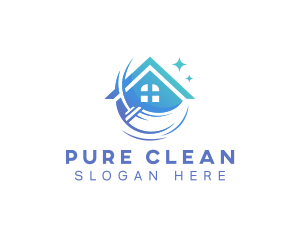 Broom House Cleaning logo design