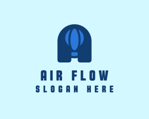Hot Air Balloon Letter A logo design