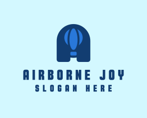 Hot Air Balloon Letter A logo design