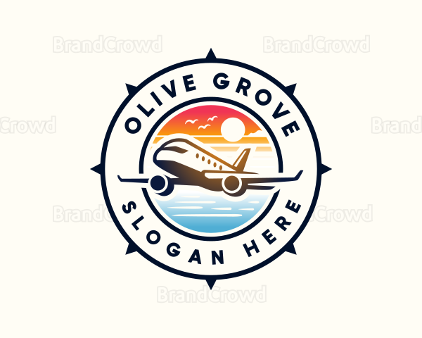 Sunrise Airplane Travel Logo