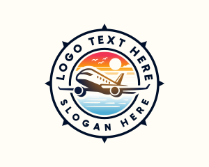 Airplane - Sunrise Airplane Travel logo design