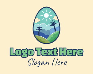 Kindergarten - Nature Egg Landscape logo design