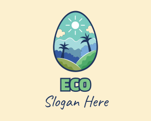 Holiday - Nature Egg Landscape logo design