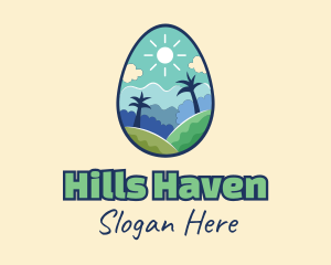 Nature Egg Landscape logo design