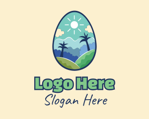 Hills - Nature Egg Landscape logo design