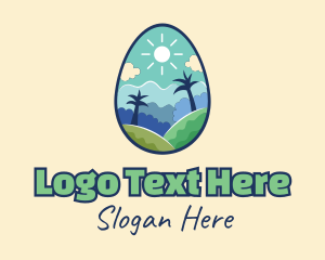 Ancient - Nature Egg Landscape logo design