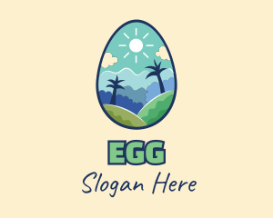 Nature Egg Landscape logo design