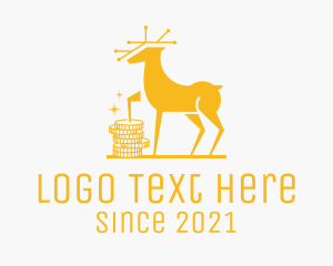 Stag - Golden Deer Coin logo design
