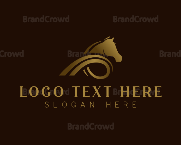 Horse Ribbon Luxury Logo