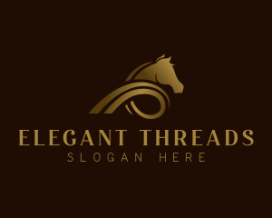 Horse Ribbon Luxury logo design