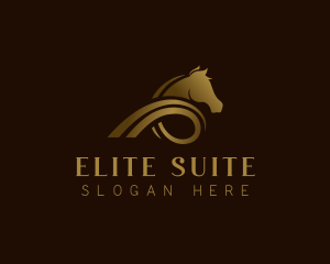 Horse Ribbon Luxury logo design