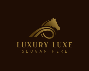 Horse Ribbon Luxury logo design