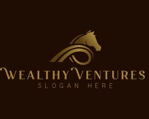 Rich - Horse Ribbon Luxury logo design