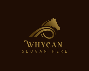 Equestrian - Horse Ribbon Luxury logo design