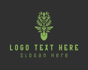 Spade - Leaf Shovel Landscaping logo design
