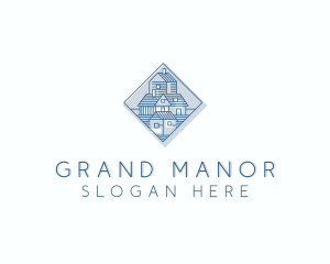 Mansion - House Mansion Architecture logo design