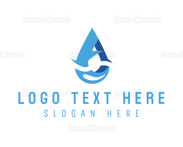 Water Droplet Letter A Logo