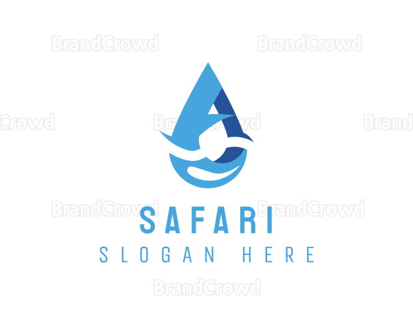 Water Droplet Letter A Logo
