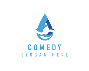 Water Droplet Letter A Logo