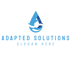 Water Droplet Letter A logo design