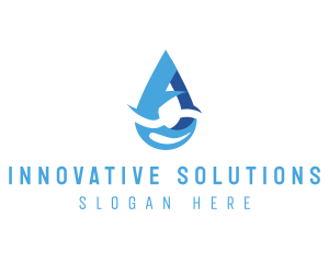 Sterilized - Water Droplet Letter A logo design