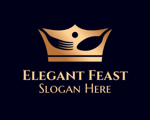 Banquet - Gold Cutlery Crown logo design