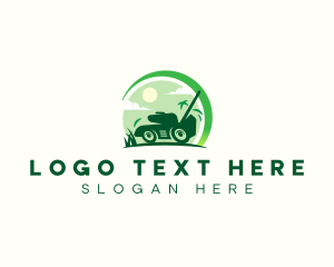 Gardening Lawn Mower Logo