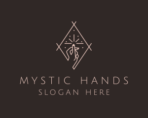 Mystic Nail Salon Hand  logo design