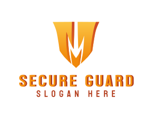 Encryption - Protection Shield Letter M logo design