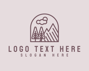 Alpine - Mountain Tree Outdoor logo design