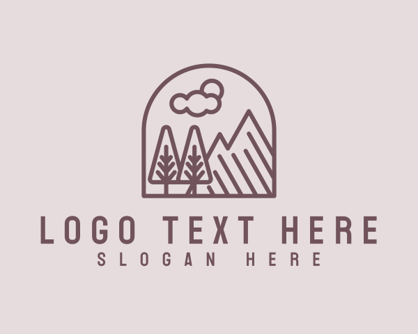 Sunset - Mountain Tree Outdoor logo design