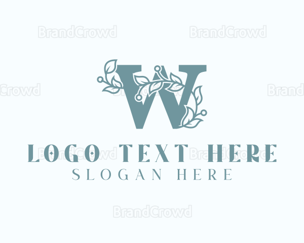 Stylish Leaf Letter W Logo