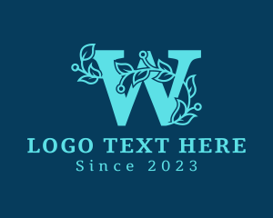 Blue - Organic Fashion Letter W logo design