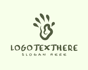 Palm - Primitive Human Hand logo design