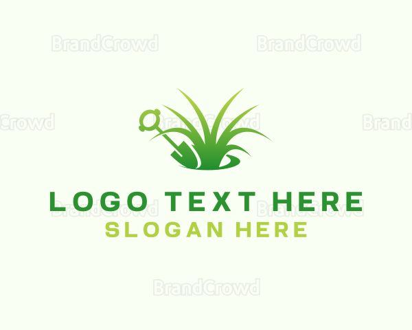 Grass Shovel Gardening Logo