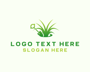 Grass Shovel Gardening Logo