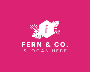 Fern - Feminine Hexagon Tropical Plant logo design