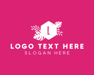 Resort - Feminine Hexagon Tropical Plant logo design