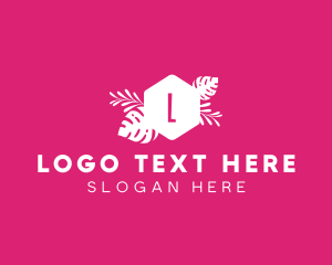 Feminine Hexagon Tropical Plant Logo