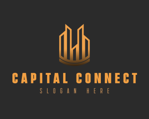 Golden Sky City Skyline logo design