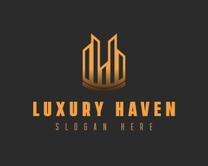 Golden Sky City Skyline logo design