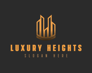 Penthouse - Golden Sky City Skyline logo design