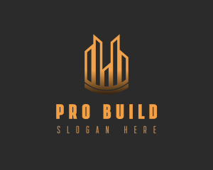 Golden Sky City Skyline logo design