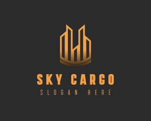 Golden Sky City Skyline logo design