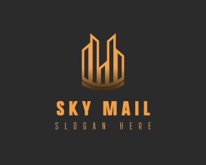 Golden Sky City Skyline logo design