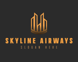 Golden Sky City Skyline logo design