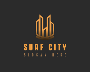 Golden Sky City Skyline logo design