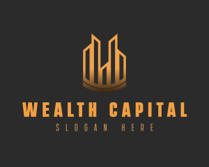 Golden Sky City Skyline logo design