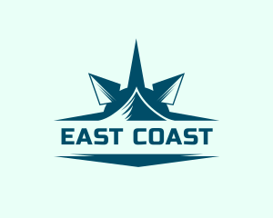 East - Nautical Compass Mountain logo design