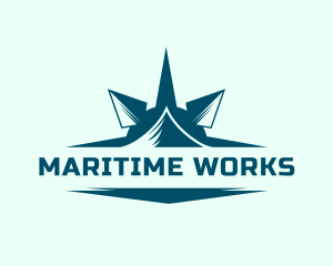 Nautical Compass Mountain logo design